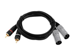 OMNITRONIC Câble adaptateur 2xXLR(M)/2xRCA 3m bk