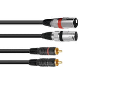 OMNITRONIC câble adaptateur 2xXLR(M)/2xRCA 6m bk