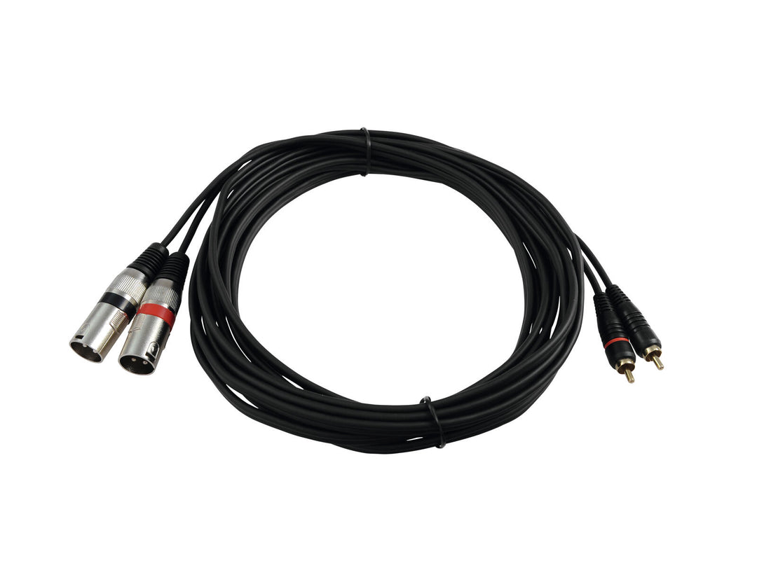 OMNITRONIC câble adaptateur 2xXLR(M)/2xRCA 6m bk