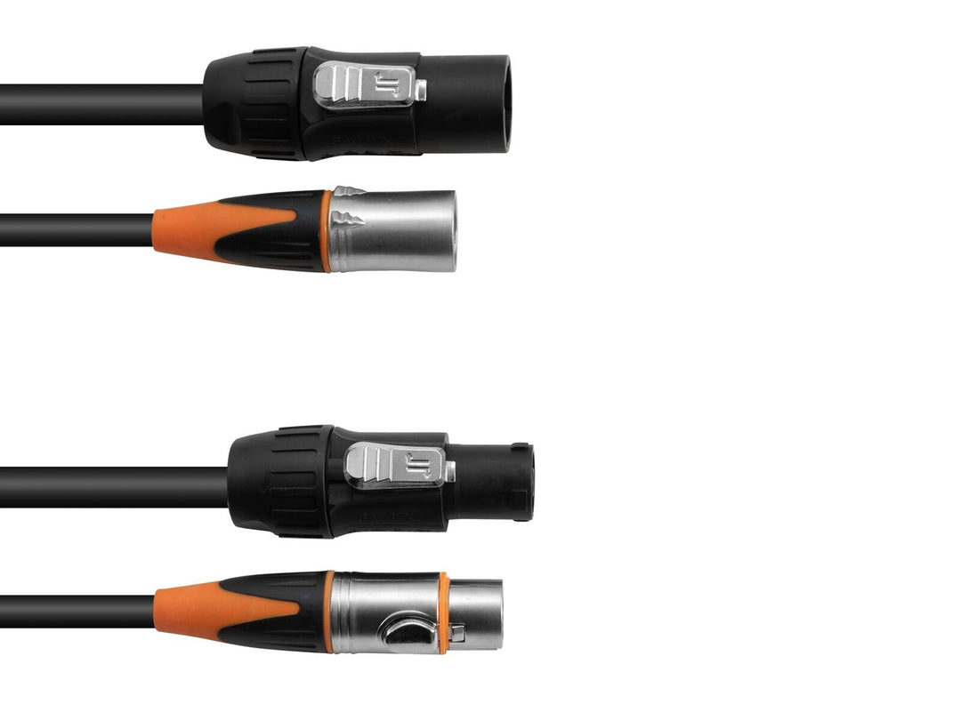EUROLITE Câble combiné DT-2 DMX IP T-Con/XLR 3 broches 3m