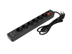 EUROLITE Répartiteur ON-1 6 voies + 2 USB bk