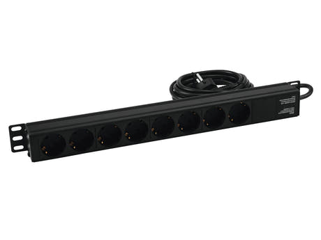 Eurolite R-19-8 1U Rack Distributeur de courant (Schuko)