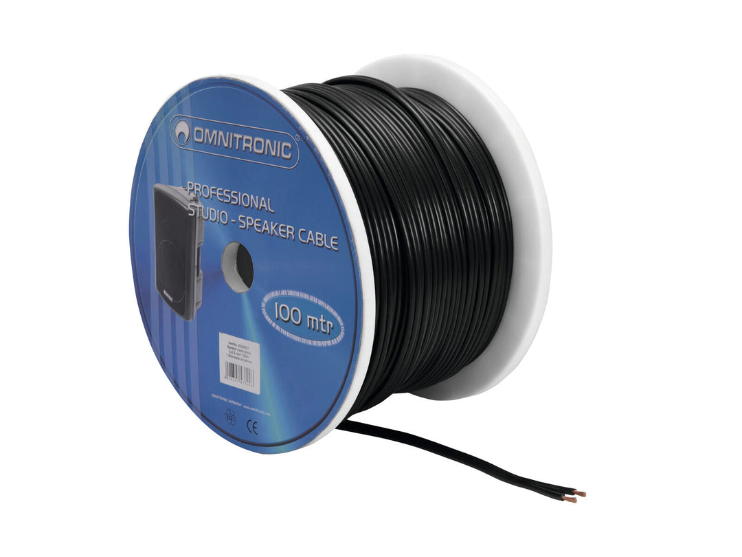 Câble d’enceinte OMNITRONIC 2x2.5 100m bk