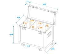 ROADINGER Flightcase 2x TMH-X12 avec roulettes