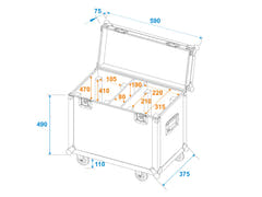 ROADINGER Flight-case 2x TMH-XB-280