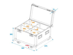 ROADINGER Flight-case 4x TMH-S90/H90/B90