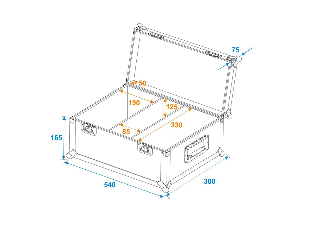 ROADINGER Flight-case 2x TSL-150/250/350