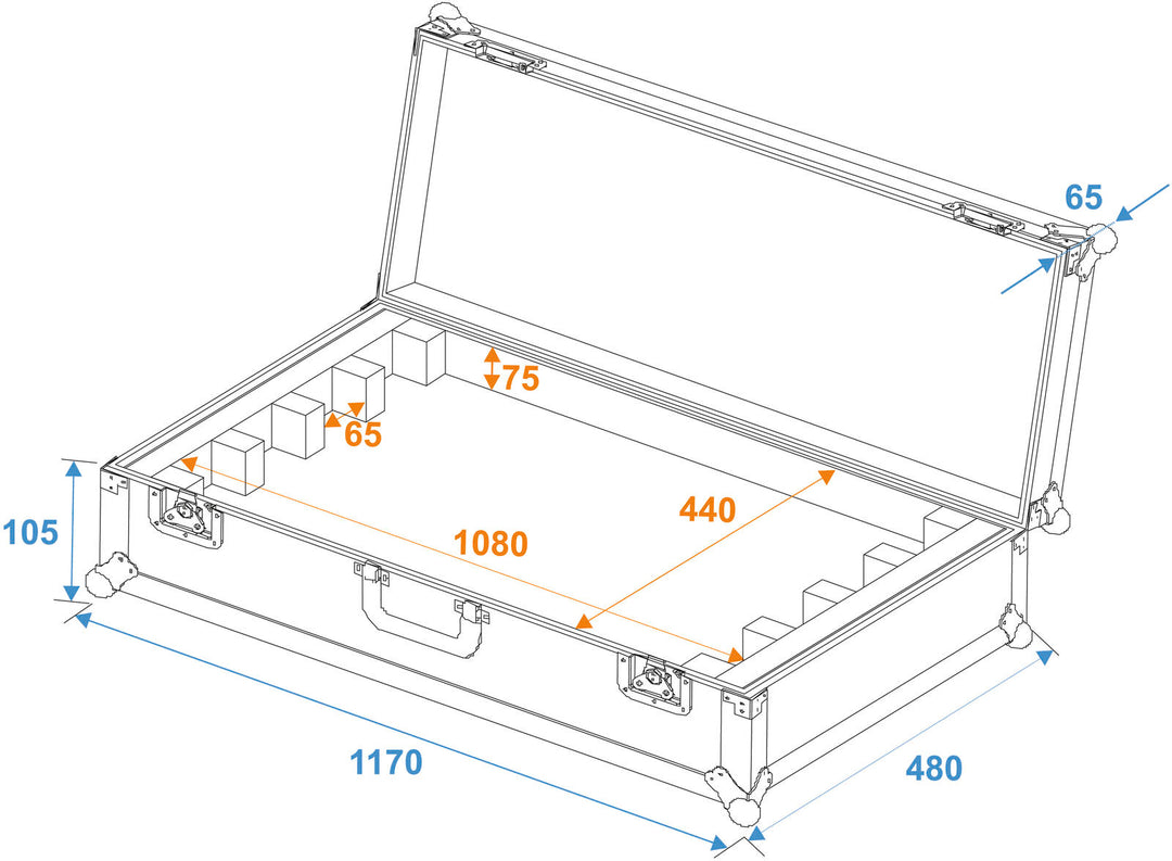ROADINGER Flight-case EC-B252 4x LED BAR-252 RGB