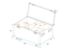 ROADINGER Flightcase 2x THA-250F avec roulettes