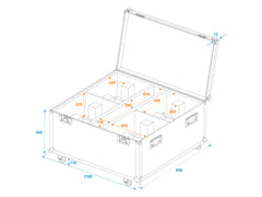 ROADINGER Flightcase 4x THA-250F avec roulettes