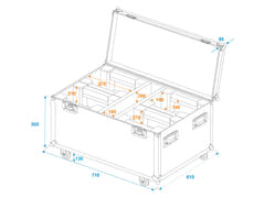 ROADINGER Flightcase 4x LED TMH-X1 Moving Head Beam avec roulettes