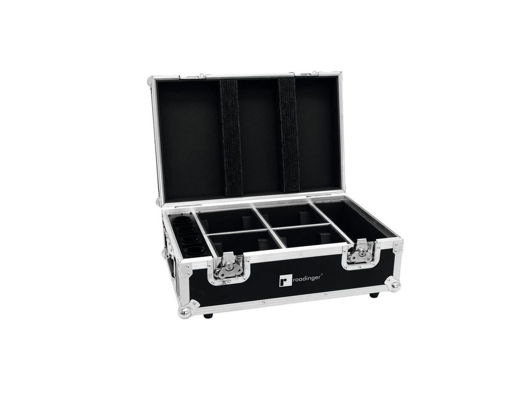 ROADINGER Flightcase 4x AKKU TL-3 Trusslight QuickDMX avec fonction de charge