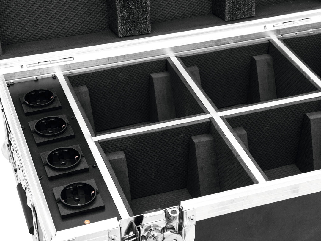 ROADINGER Flightcase 4x AKKU TL-3 Trusslight QuickDMX avec fonction de charge