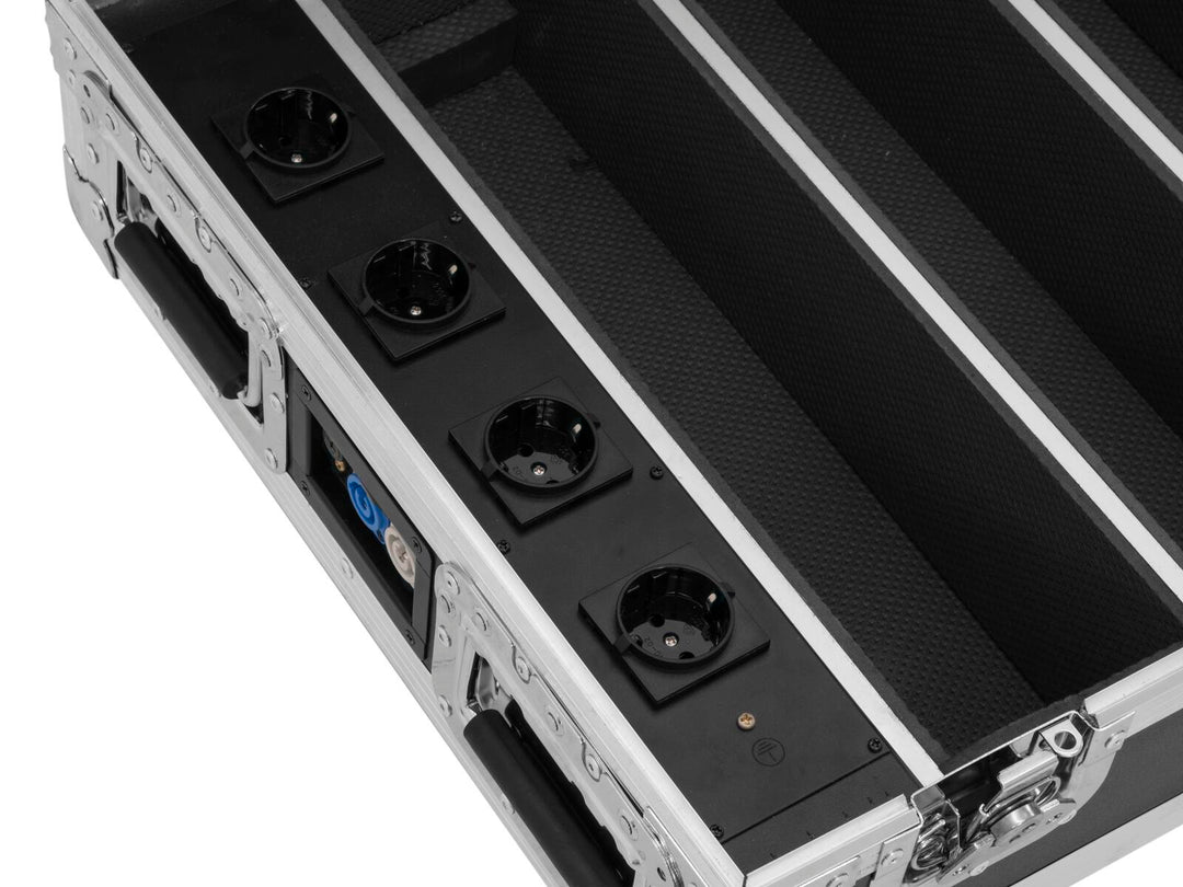 ROADINGER Flightcase 4x AKKU BAR-6 Glow QCL Flex QuickDMX avec fonction de recharge