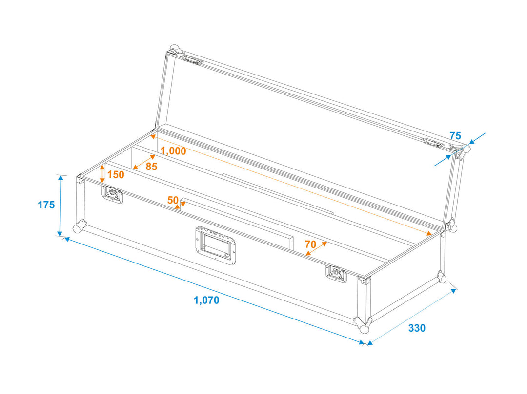 ROADINGER Flight-case 2x LED STP-7
