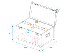 ROADINGER Flight-case 2x LED PLL-480