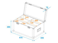 ROADINGER Flightcase pour 4 LED 4/7C-12 Silent Slim Spot