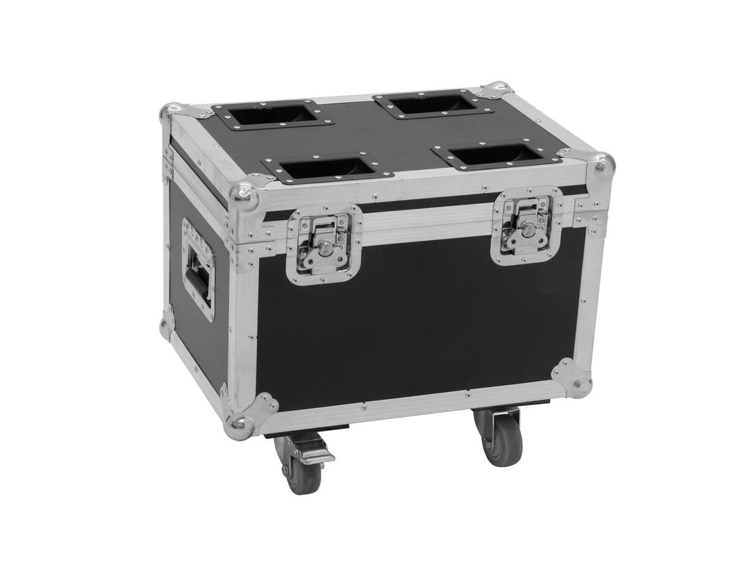 ROADINGER Flightcase 4x LED TMH-13/17/S30/W36 avec roulettes