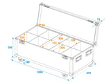 ROADINGER Flightcase pour 8 LED IP PAR 12x8W QCL/12x9 SQL Spot à roulettes