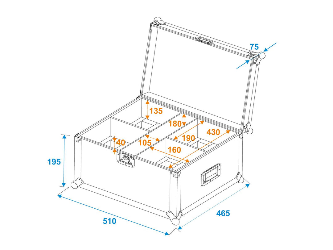 ROADINGER Flight-case 4x THA-20PC