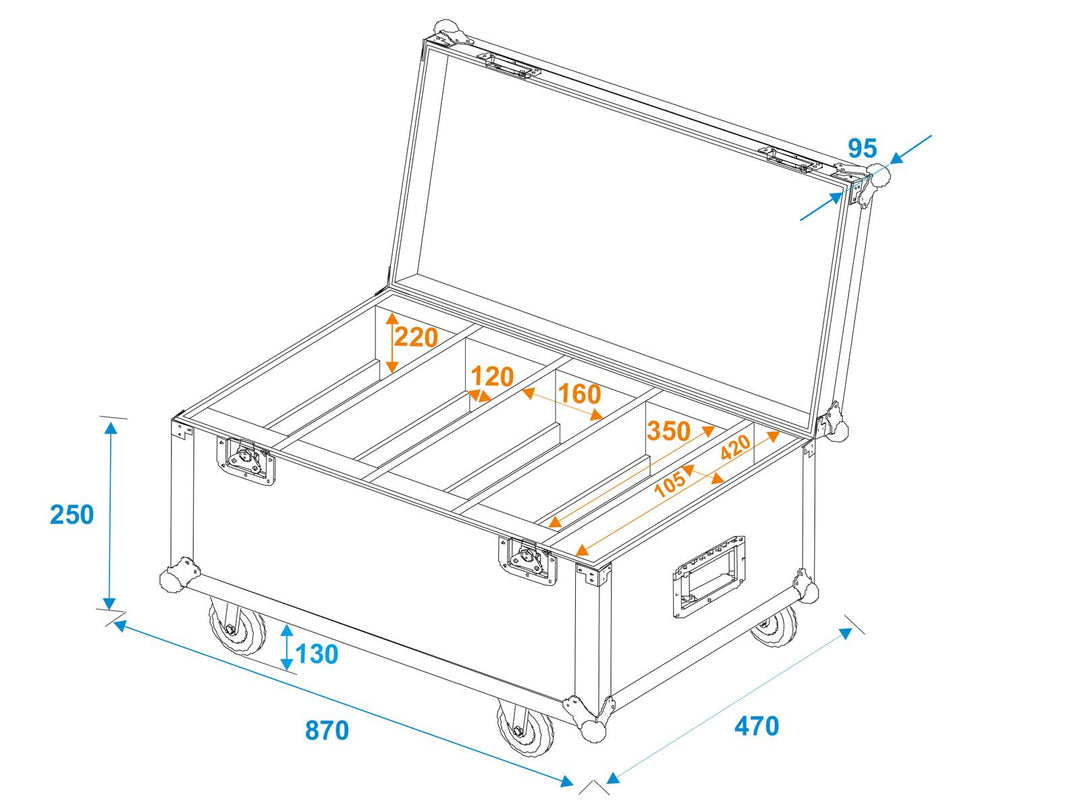 ROADINGER Flight-case 4x LED PLL-384