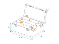 Flightcase ROADINGER pour 4 LED PMB-8 COB QCL