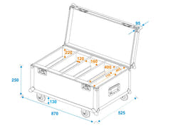 ROADINGER Flightcase 4x LED CLS-18 QCL RGB/WW à roulettes