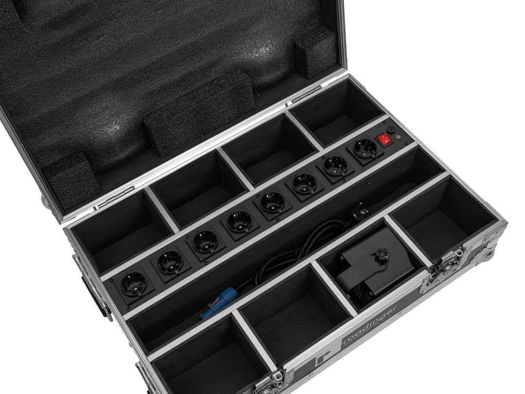ROADINGER Flightcase 8x AKKU Mini IP UP-4 QCL Spot MK2 avec fonction de charge