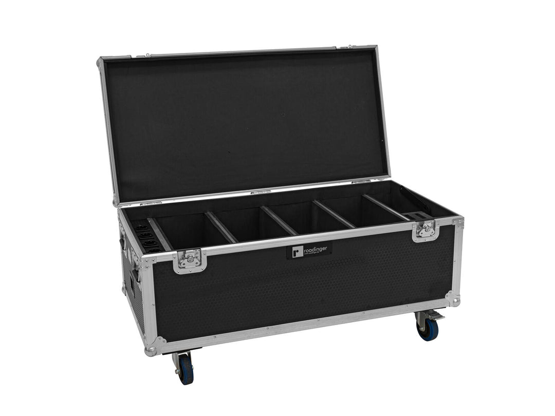 ROADINGER Flightcase 4x AKKU Multiflood IP 18x10W RGBW Wash CRMX avec fonction de recharge