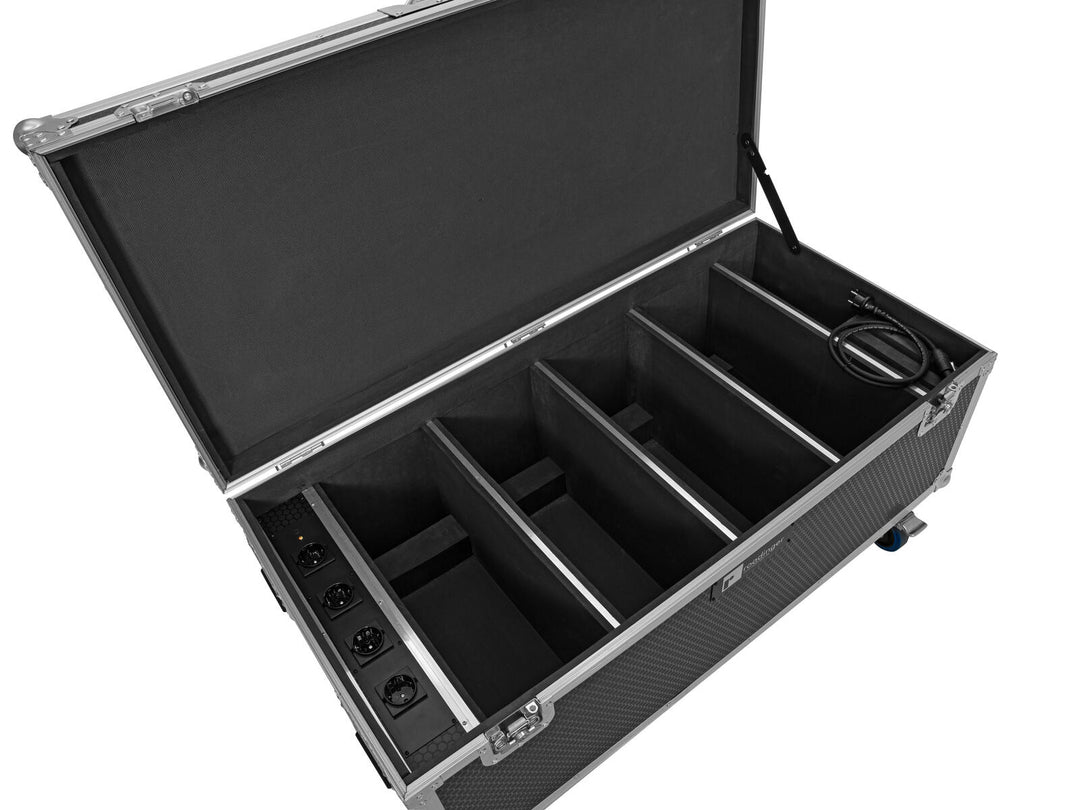 ROADINGER Flightcase 4x AKKU Multiflood IP 18x10W RGBW Wash CRMX avec fonction de recharge