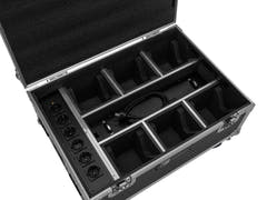 ROADINGER Flightcase 6x AKKU IP TL-3 QCL Trusslight CRMX avec fonction de recharge et roulettes