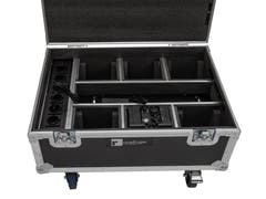 ROADINGER Flightcase 6x AKKU IP TL-3 QCL Trusslight CRMX avec fonction de recharge et roulettes