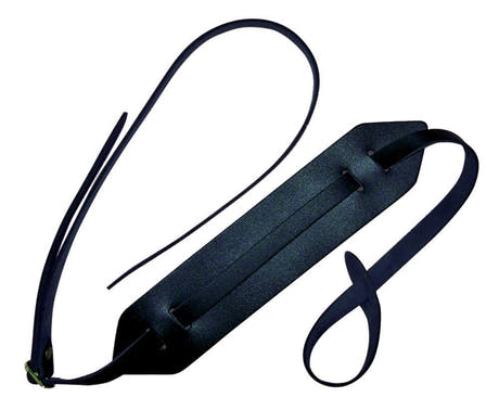 Fire & Stone sangle en cuir pour ukulélés avec épaulière, noire