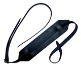 Fire & Stone sangle en cuir pour ukulélés avec épaulière, noire