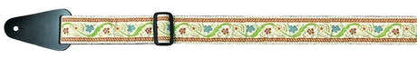 Courroie de guitare Fire & Stone Folk Jacquard, claire à fleurs