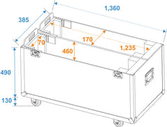 ROADINGER Flight-case 2x LCD ZL50