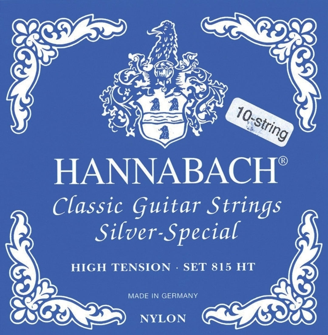 Cordes Hannabach pour guitare classique Serie 815 Hig Tension pour guitare à 8/10 cordes Silver special - Jeu 10 cordes aiguës (815010ZHT)