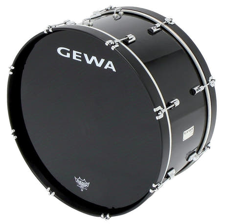 GEWA grosse caisse de marche 24" x 10", noire, peau Remo