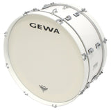 GEWA grosse caisse de marche 24" x 10", blanche, peau Remo