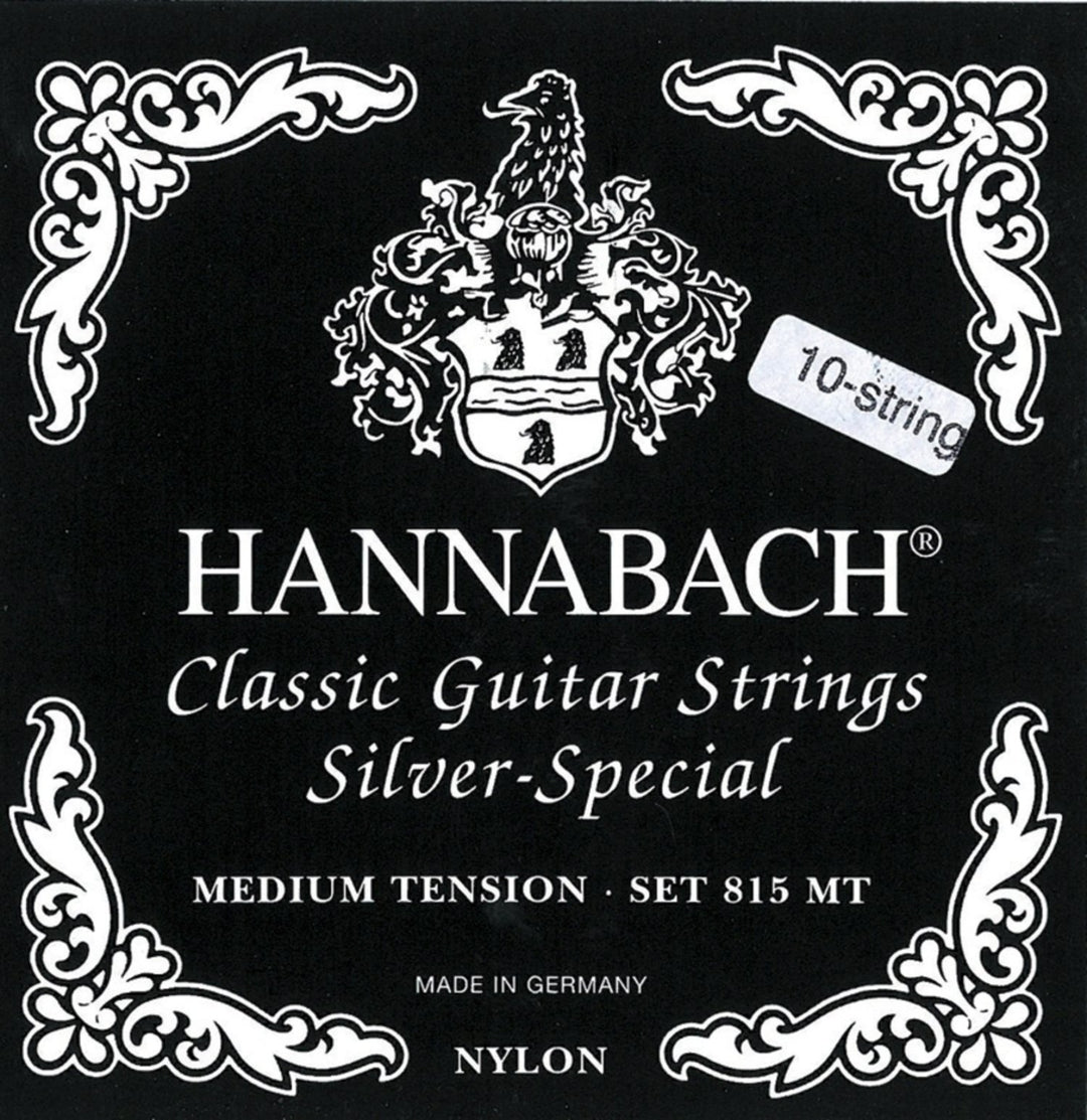 Hannabach Strings for classic guitar Serie 815 For 8/10 string guitar / tenion medium Silver special - Set 8-string medium (81508ZMT)