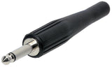 Fiche jack mono GEWA 6,3 mm avec long passe-câble en caoutchouc