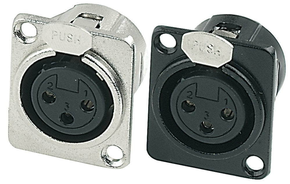 GEWA douille XLR femelle pour installation fixe, noire