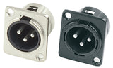 GEWA connecteur XLR mâle pour installation fixe, nickel