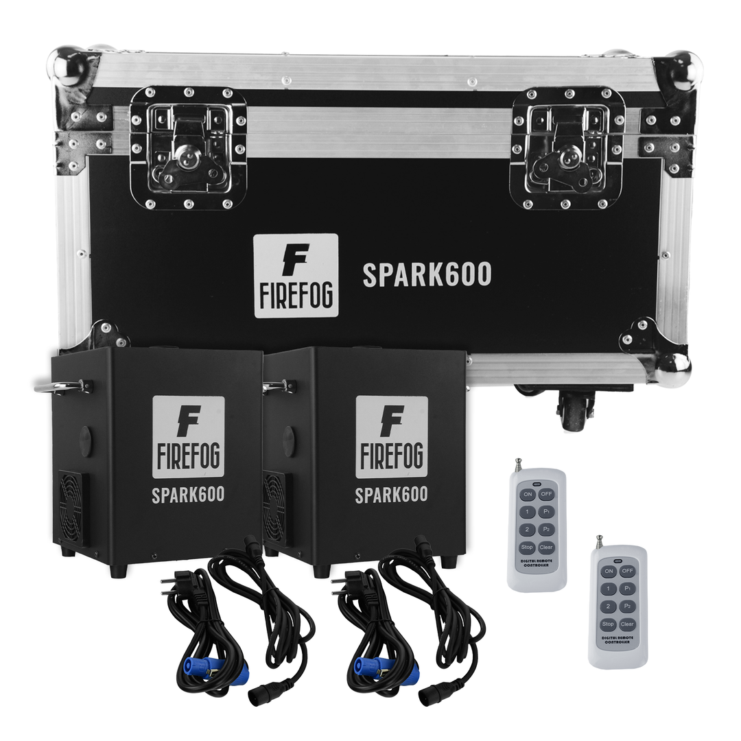 Firefog SPARK600 machine à étincelles, ensemble de 2 machines et case
