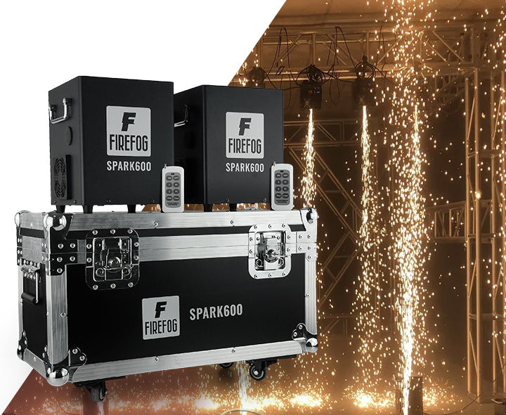 Firefog SPARK600 machine à étincelles, ensemble de 2 machines et case