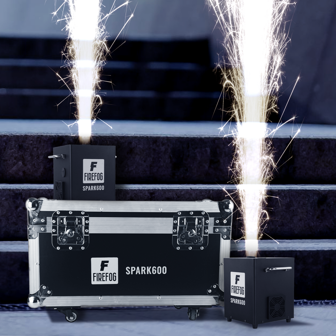 Firefog SPARK600 machine à étincelles, ensemble de 2 machines et case