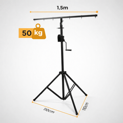 Hardman LS2 wind-up, pied d’éclairage, de 1,6 à 2,8 m, 50 kg