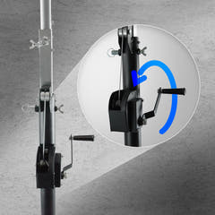 Hardman LS3 wind-up, pied d’éclairage, de 1,7 à 4,3 m, 65 kg