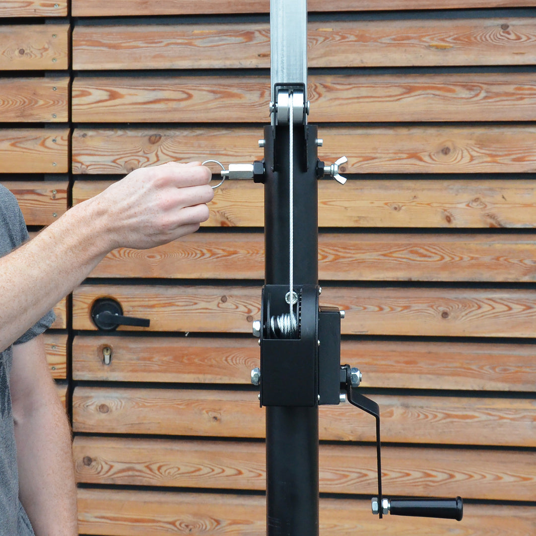 Hardman LS4 wind-up, pied d’éclairage avec double barre transversale, de 1,7 à 4,3 m