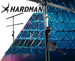Hardman LS4 wind-up, pied d’éclairage avec double barre transversale, de 1,7 à 4,3 m